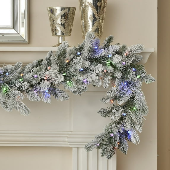 Palmetto Pine 6ft Garland, Pre-Lit 50 RGB Lights