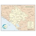 thumbnail image 1 of Palmetto Posters 24x31 Laminated Poster: Large detailed political map of montenegro with roads cities and airports, 1 of 5