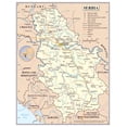 thumbnail image 1 of Palmetto Posters 24x31 Laminated Poster: Large political map of serbia with roads railroads major cities and airports, 1 of 5