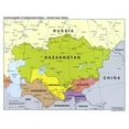 thumbnail image 1 of Palmetto Posters 24x31 Laminated Poster: Large scale political map of central asian states, 1 of 5