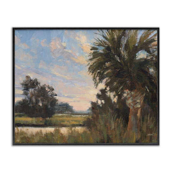 Stupell Industries Palmetto Sunset Landscape Black Framed Giclee Art, design by Carson Overstreet, 24 x 30