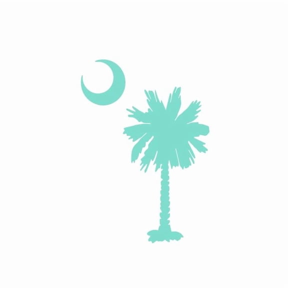 Palmetto Tree South Carolina Vinyl Decal Sticker UV & Waterproof Bumper Window Laptop Automotive Water Bottle Gift accessories MINT 5"