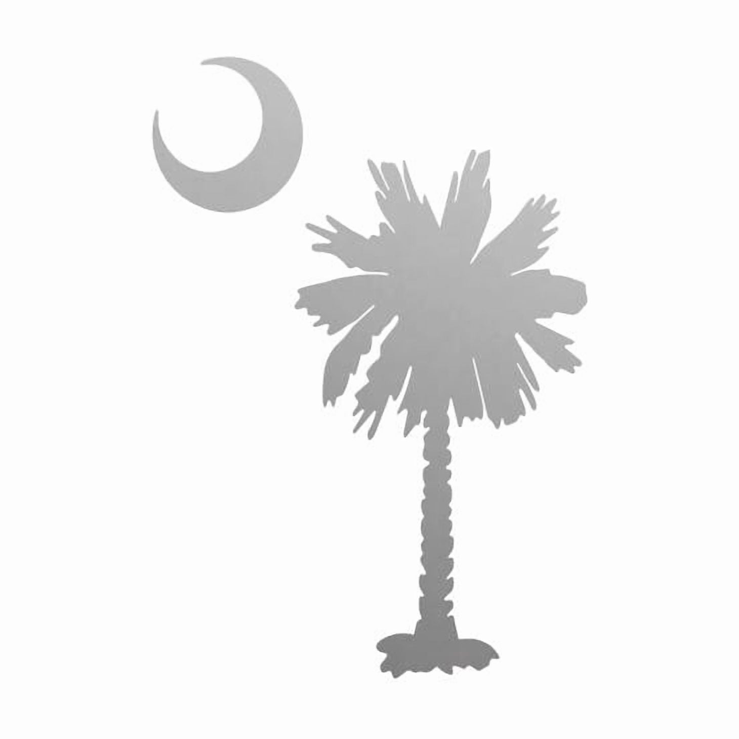 Palmetto Tree Moon SC Flag Vinyl Decal – 3.5” Size, Light Blue, Oracal 651, Made In USA