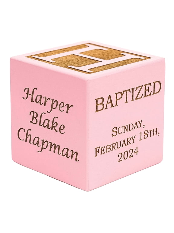 Personalized Baby Baptism, Dedication, Christening Gift, Solid Wood Block