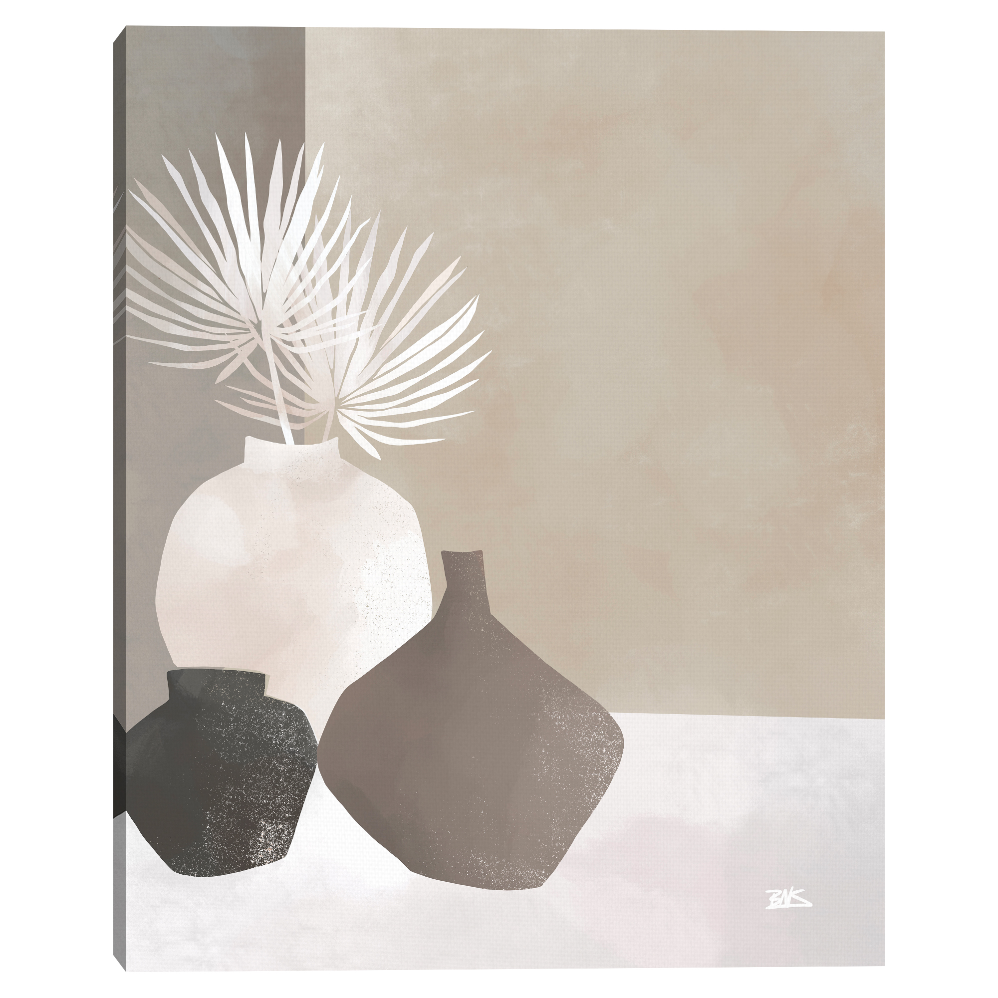 Palmettos & Pots (grey) by Bria Nicole Canvas Art Print