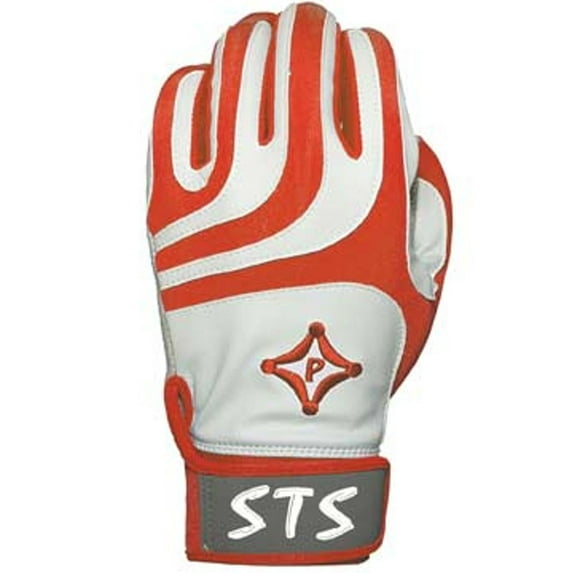 Palmgard STS Protective Batting Glove - White and Red For Baseball and Softball - Adult - MD