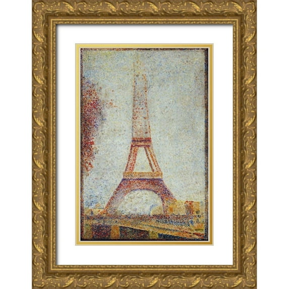 Palmie, Charles 13x18 Gold Ornate Wood Framed with Double Matting Museum Art Print Titled - La Tour Eiffel