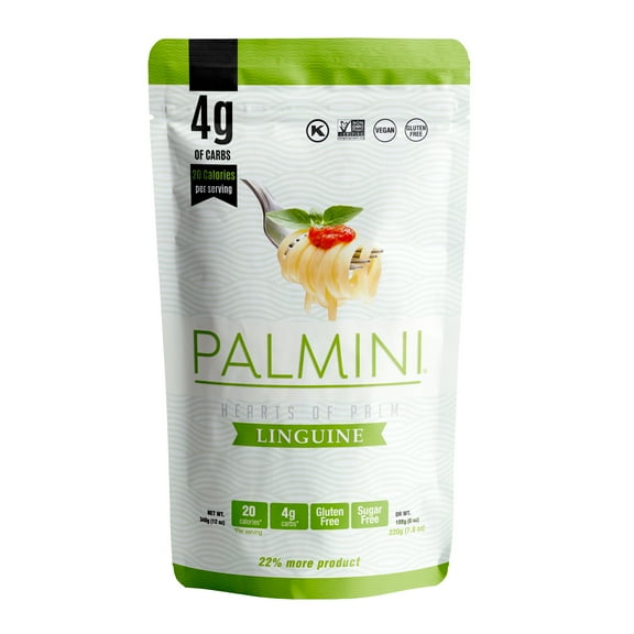 Palmini Linguine Pasta from Hearts of Palm, 12 oz – Non-GMO, Vegan, Sugar Free, Gluten Free, Kosher – Shelf-Stable Single Pouch