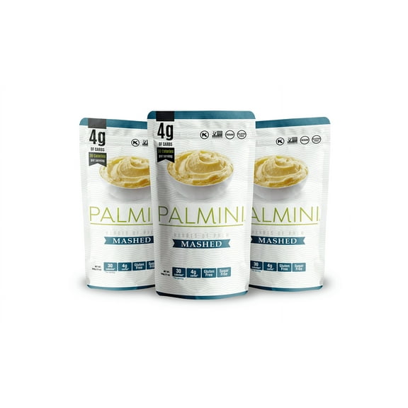 Palmini Mashed | Low-Carb, Low-Calorie Hearts of Palm Mash | Keto, Gluten Free, Vegan, and Non-GMO | As seen on Shark Tank | (12 Ounce Pouch - Pack of 3)