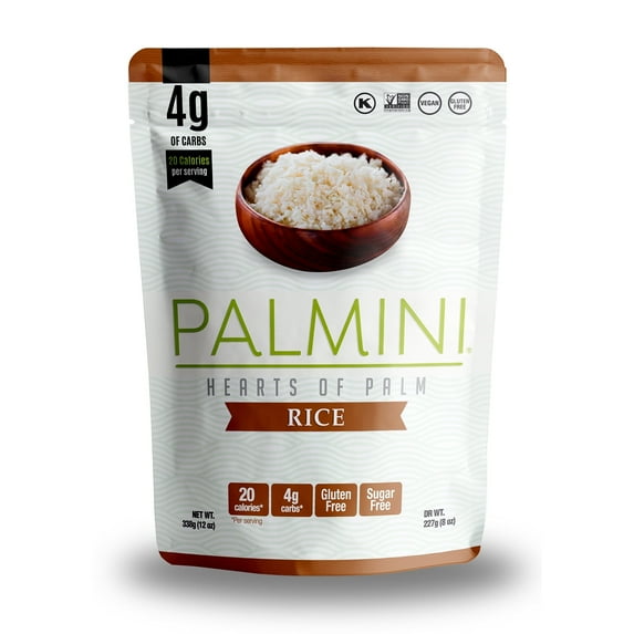 Palmini Rice | Low-Carb, Low-Calorie Hearts of Palm Rice | Keto, Gluten Free, Vegan, Non-GMO | As seen on Shark Tank | (12oz. Pouch - 1 Pack)