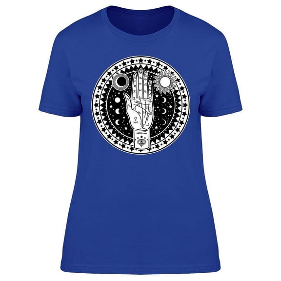 Palmistry Diagram Sun T-Shirt Women -Image by Shutterstock, Female 3X-Large