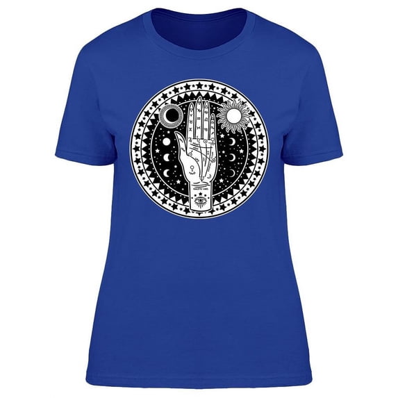 Palmistry Diagram Sun T-Shirt Women -Image by Shutterstock, Female 3X-Large