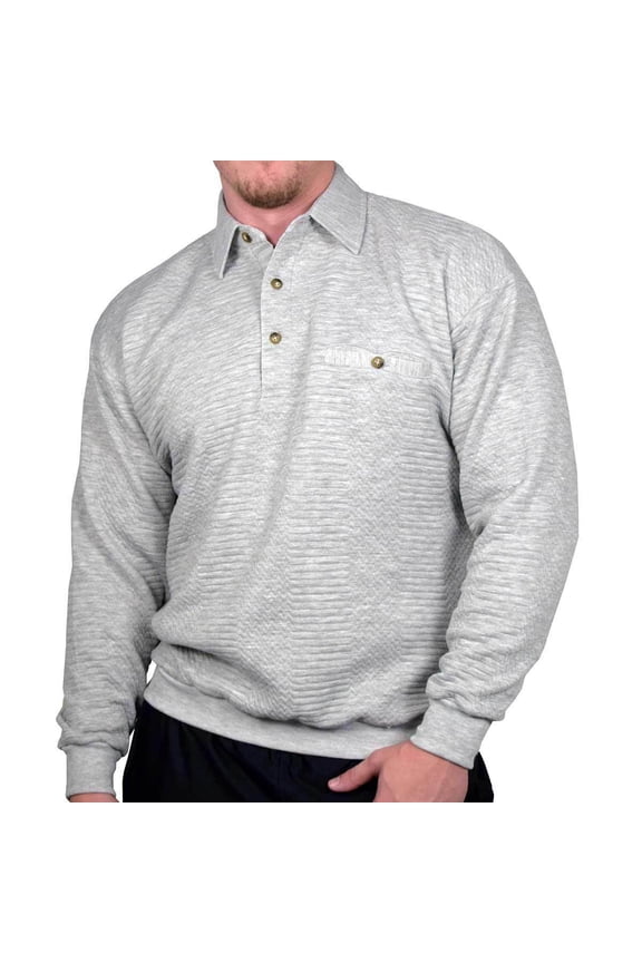 Palmland LD Sport Solid Textured Banded Bottom Big and Tall Long Sleeve Shirt