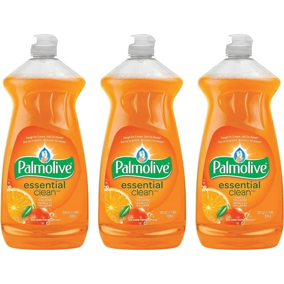 Palmolive Essential Clean Dishwashing Liquid Value Pack, Orange Tangerine - 28 Fl Oz / 828 Ml X 3 Pack
