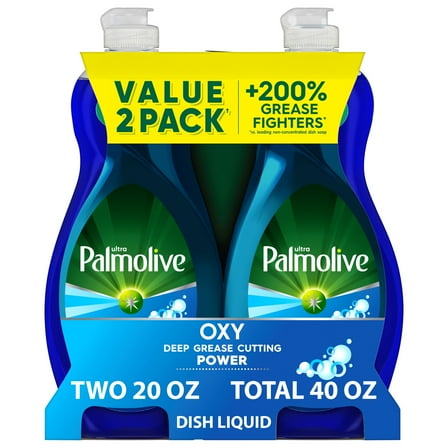 Palmolive Ultra Oxy Liquid Dish Soap, Power Degreaser, 20 fl oz Bottle (2 Pack)