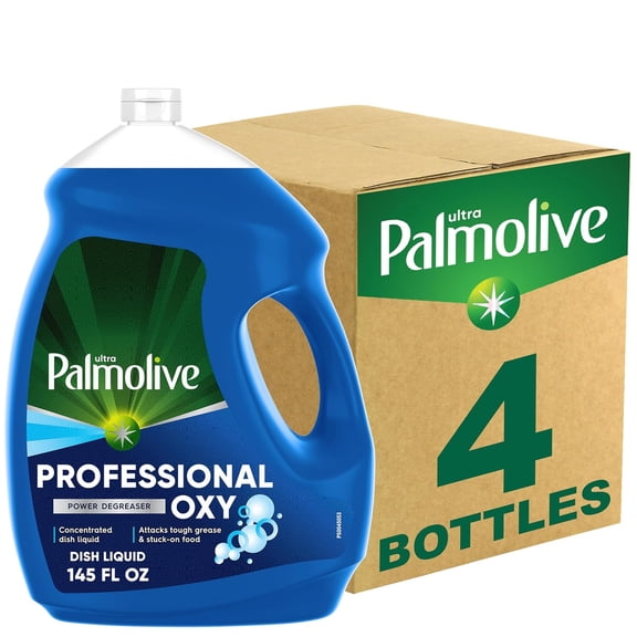Palmolive Professional Dishwashing Liquid Dish Soap, Oxy Power Degreaser - 145 Fluid Ounce(Pack of 4)