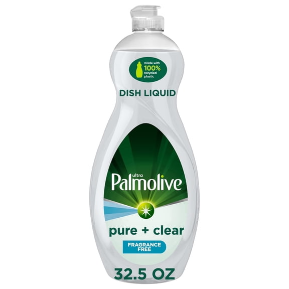 Palmolive Ultra Pure + Clear Liquid Dish Soap, Fragrance Free, 32.5 Fluid Ounce Bottle