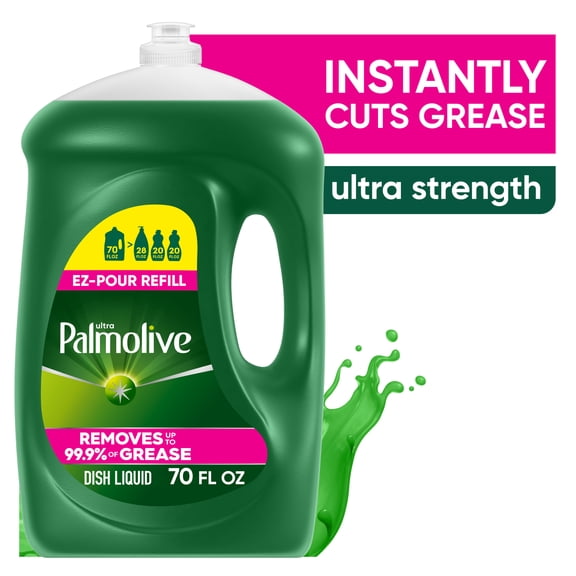 Palmolive Ultra Strength Liquid Dish Soap, Grease Cutting, 70 fl oz EZ-Pour Refill Bottle