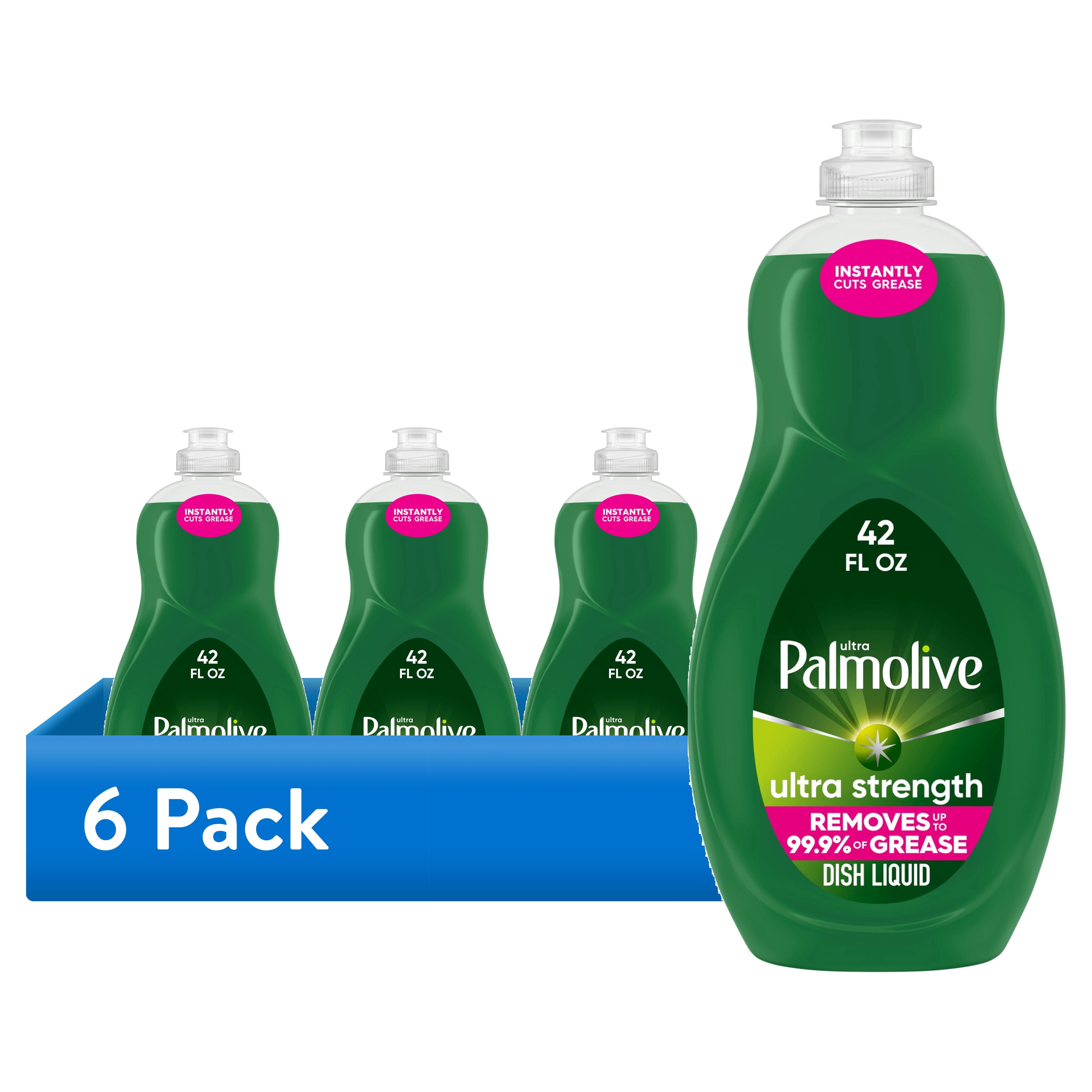 (6 pack) Palmolive Ultra Strength Liquid Dish Soap, Cuts Grease and Grime, No Soaking Needed, 42 fl oz Bottle