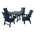 thumbnail image 1 of Palms 5-Piece Modern Adirondack Chairs Square Trestle Table Dining Set, 1 of 9