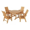 thumbnail image 1 of Palms 5-Piece Round Dining Table Adirondack Chair Set, 1 of 9