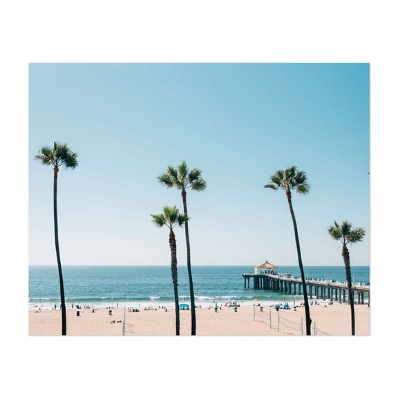 Palms, Manhattan Beach 03 - Los Angeles California Photography Beach Ocean Palm Tree Coastal Summer Tropical Unframed Wall Art Print 4 x 6 inches