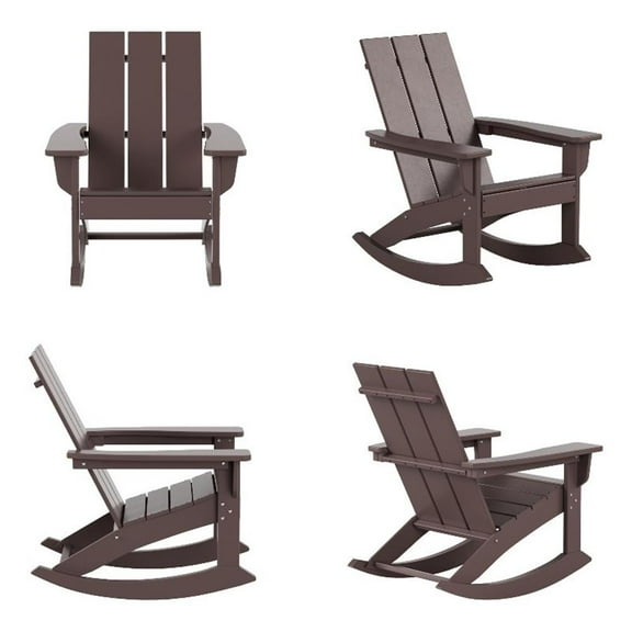 Palms Modern Adirondack Plastic Outdoor Rocking Chairs (Set of 4)