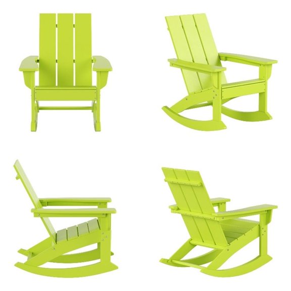 Palms Modern Adirondack Plastic Outdoor Rocking Chairs (Set of 4)