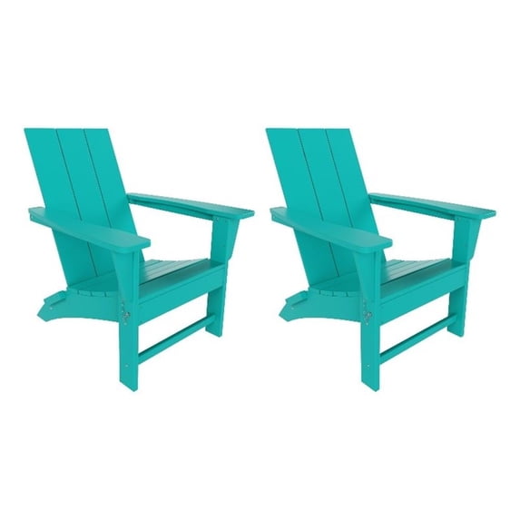 Palms Modern Folding Poly Adirondack Chair (Set of 2)