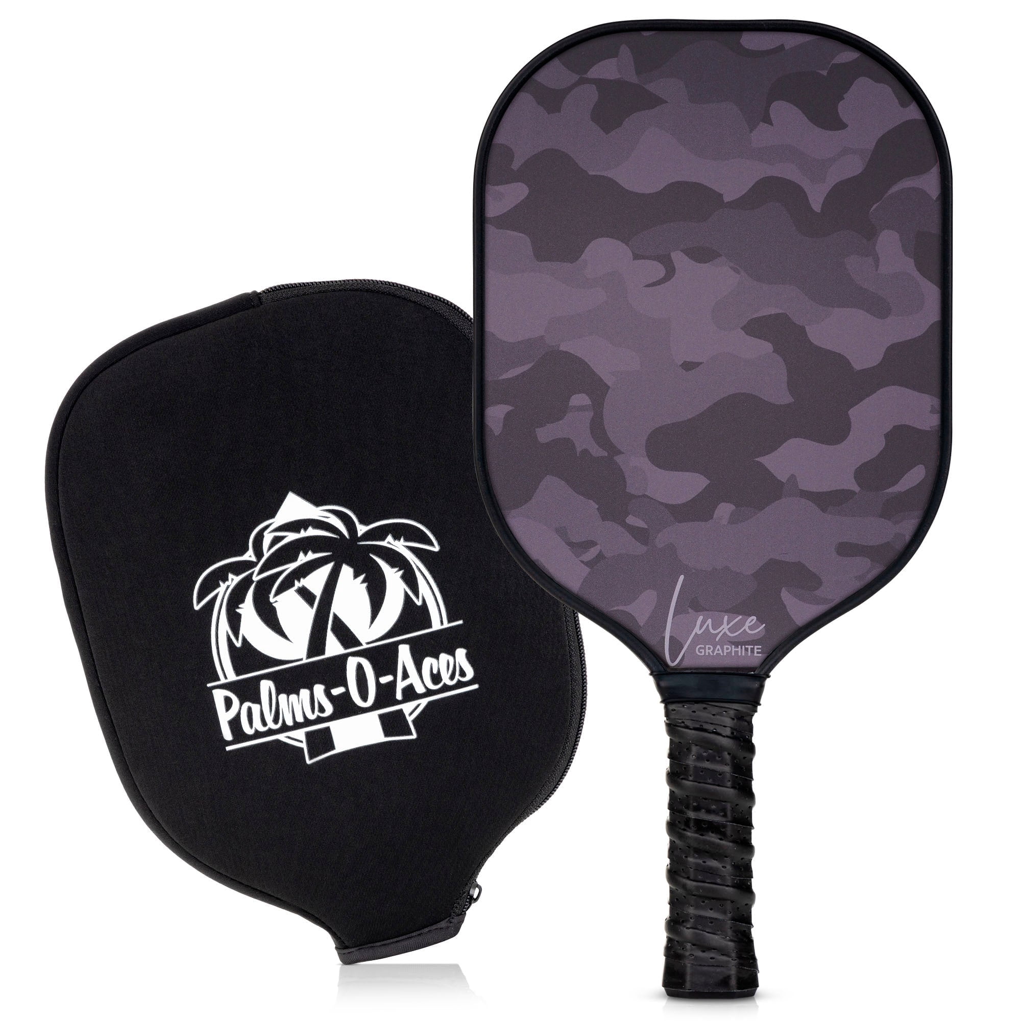 Palms-O-Aces New Luxe Lightweight Graphite Pickleball Paddle - Dark Camo - 7.8 oz