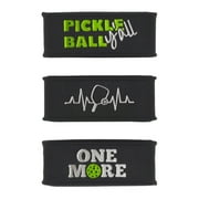 Palms-O-Aces Silicone Pickleball Paddle Grip Bands, 3-Pack, Black