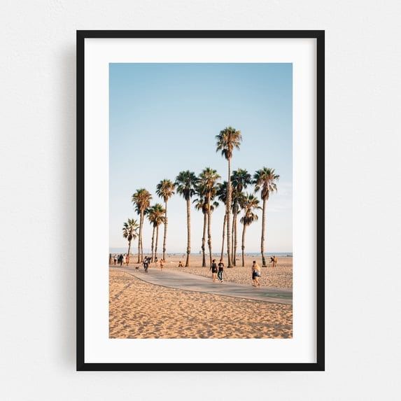 Palms, Santa Monica 02 - Santa Monica California Photography Black Framed Wall Art Print 24 x 36 inches