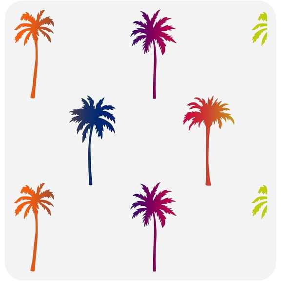 Palms Stencil 11.8x11.8inch Reusable Tropical Tree Drawing Template for Wall DIY Art Beach Tree Stencil Summer Theme for DIY
