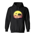 thumbnail image 1 of Palms Sunset In Vaporwave Hoodie Men -Image by Shutterstock, Male Large, 1 of 4