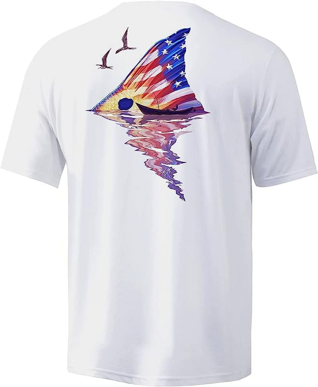 Palmyth Men's Fishing Shirt Short Sleeve Sun Protection UV UPF 50 SPF  T-Shirt 