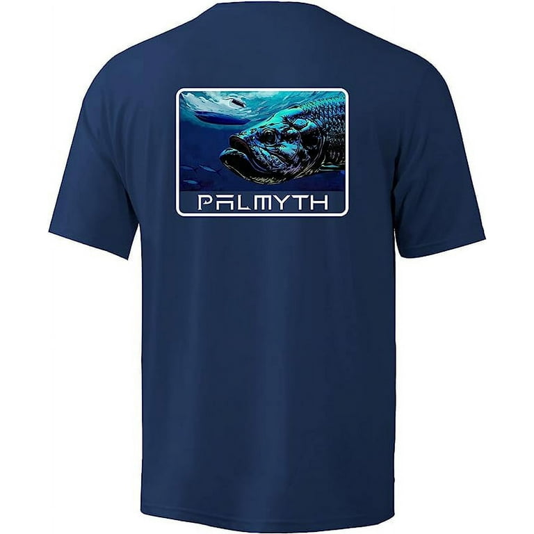 Palmyth Men's Fishing Shirt Short Sleeve Sun Protection UV UPF 50 SPF  T-Shirt