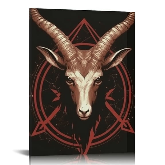 Palnkart Goat Pentagram Symbolism Fine Art Aesthetic Poster & Print Wall Painting for Home Office Decor 16x20 in