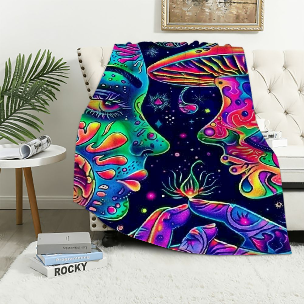MIEPOS Colorful Dog Art Flannel Throw Blanket - 60x80 Inch, Great Dane Design, Soft & Lightweight - View #10