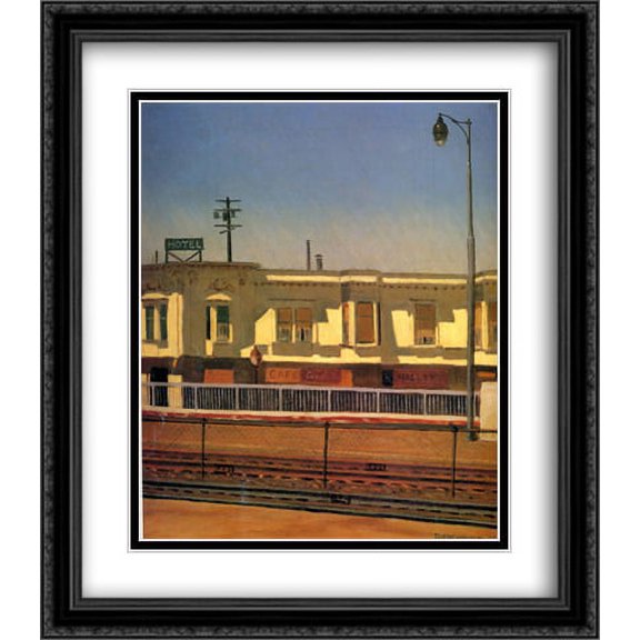 Palo Alto Circle 2x Matted 28x32 Large Black Ornate Framed Art Print by Richard Diebenkorn