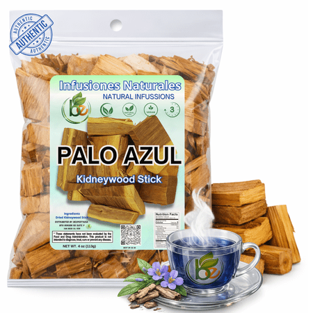 Palo Azul 4oz (141.g) Herbal Tea | Kidneywood (Blue Stick) Te Herbal | Makes 40+ Cups | Wildcrafted Kidney Wood Tea | All Natural Tea, non-GMO.