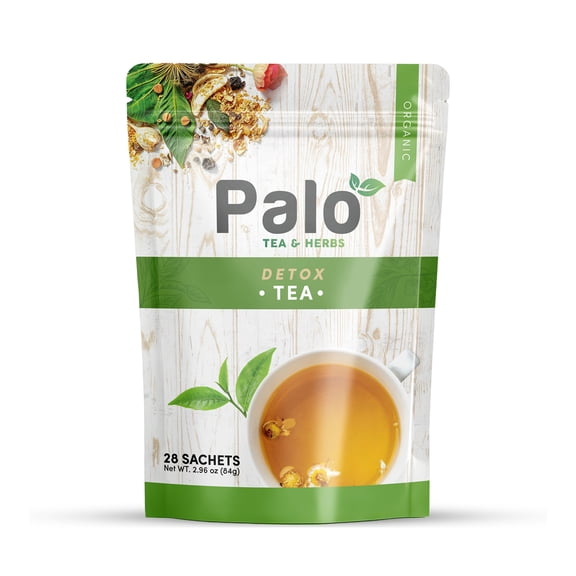 Palo Revive Detox Herbal Tea with Lotus Leaf, Cassia Seed & Senna Supports Digestion & Natural Detox Refreshing Peppermint & Lemongrass Blend Caffeine-Free