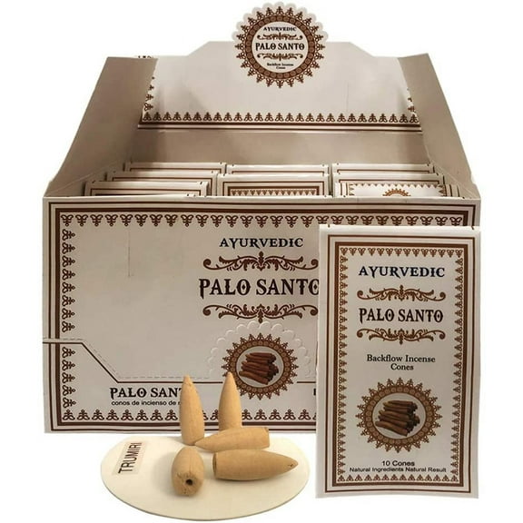 Palo Santo Backflow Incense Cones For Waterfall And Mat Bundle
