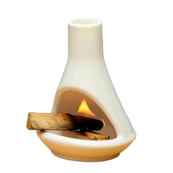 Palo Santo Holder - Handmade Ceramic Incense Burner Stand for Sage, Smudging and Meditation (5.51 x 4.52 Inch)White