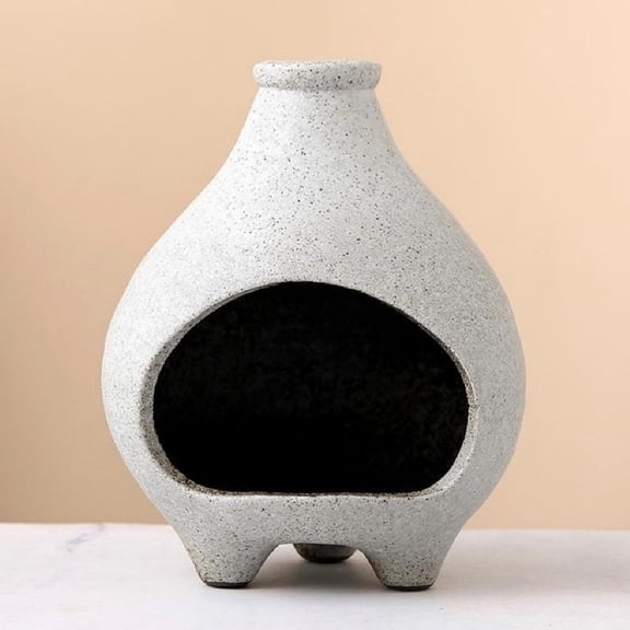 Palo Santo Holder - Handmade Ceramic Incense Stick Stand for Sage, Smudging, Meditation, and Spiritual Rituals-White