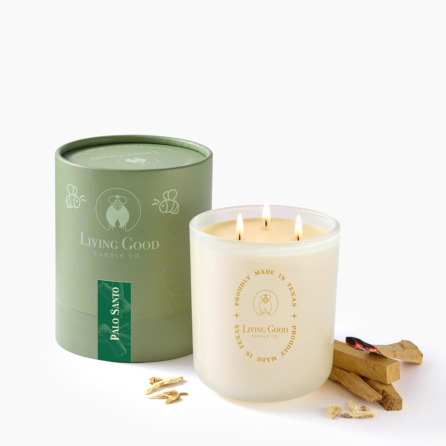 Palo Santo Pure Beeswax Candle Jar 90+ Hours Long Burning Classically