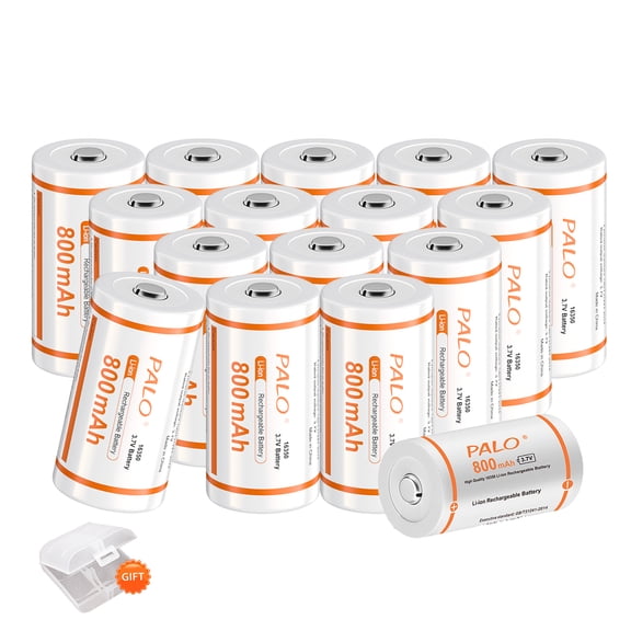Palogreen 16 Pack CR123A Lithium Batteries 3.7V 16350 Rechargeable Battery 800mAh cr123a Battery for High Intensity Flashlight, Home Safety, Security Device
