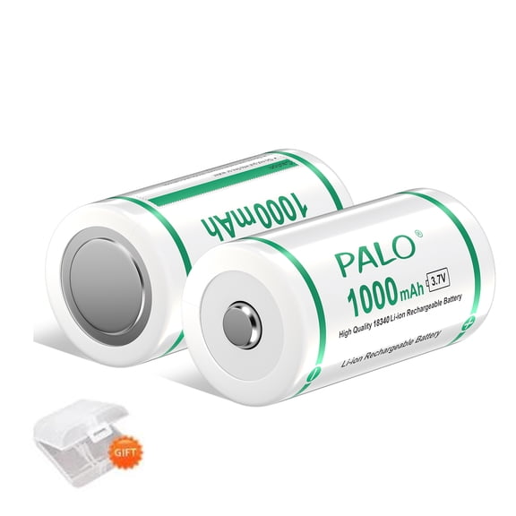 Palogreen 18350 Batteries, 2 Pack 1000mAh 3.7V Lithium-ion Rechargeable Quick Charge High Capacity 18350 Battery for Camera,Led Flashlights,Tablet,Watches