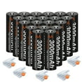thumbnail image 1 of Palogreen AA Rechargeable Battery 20-Pack High Capacity 1.2V Ni-MH Double A Batteries 3000mAh with Battery Case fot solar light, 1 of 7