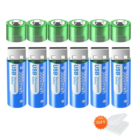 Palogreen AA USB Rechargeable Battery 6-Pack 1.5V Type-C Lithium Double A Batteries 3000mWh with Battery Case fot Solar Light price history and forecast - Palogreen USB-AA3000*6-gaimao