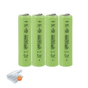 Palogreen AAA Rechargeable Battery 4-Pack 1.2V Ni-MH Triple A Batteries 900mAh with Battery Case fot solar light